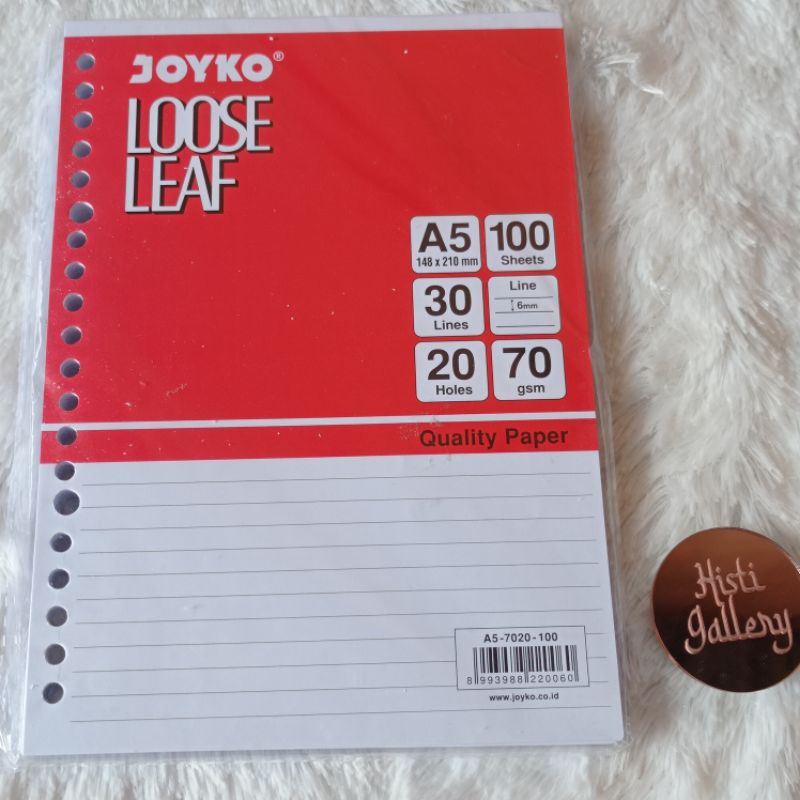 

Joyko Loose Leaf A5 / Kertas Binder 100 lembar