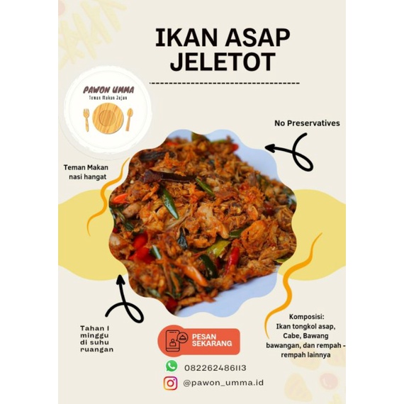 

Sambel Ikan Asap tongkol jeletot NO MSG NO Pengawet