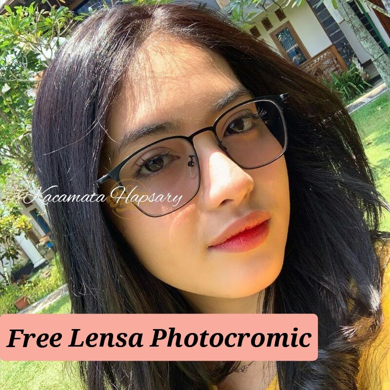 Paket Frame + Lensa Photocromic | Kacamata Minus | Kacamata Anti Radiasi | Pria &amp; Wanita 2047