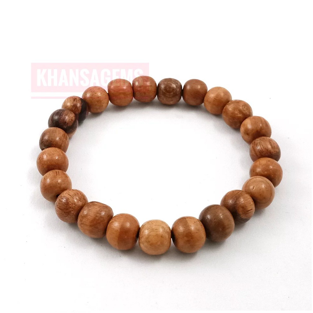 Gelang Kayu Original Gaharu Wangi Asli Kalimantan Dim 8mm Model Tali Elastis Perhiasan Gelang