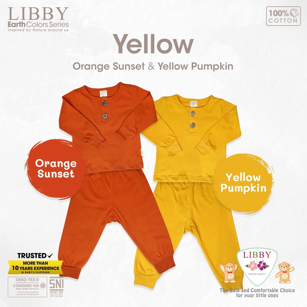 Baju Bayi Setelan Oblong Panjang Celana Panjang Anak 9 Bulan 1-6 Tahun Libby Earth Series New Colour