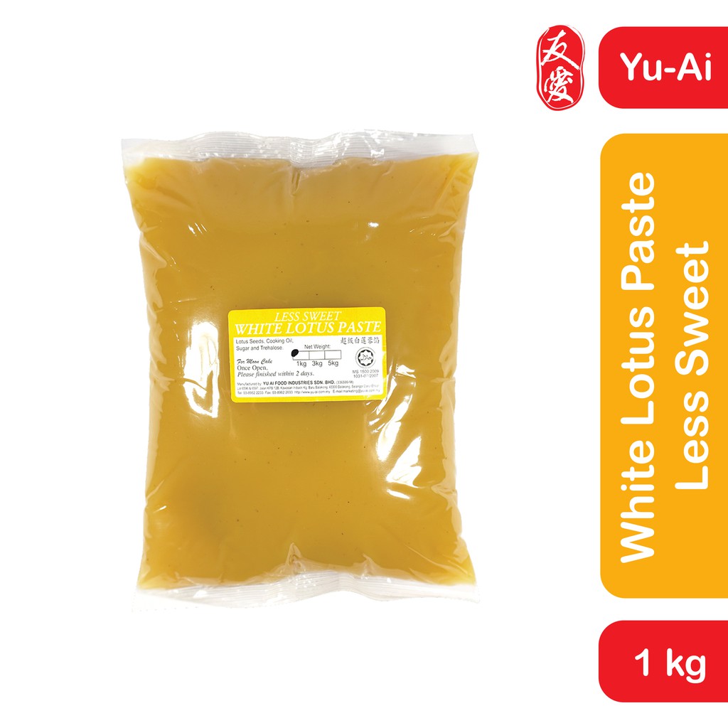 

Yu Ai White Lotus Paste Less Sweet 1 Kg Yuai Pasta Teratai Isian Filling Mooncake Less Sugar