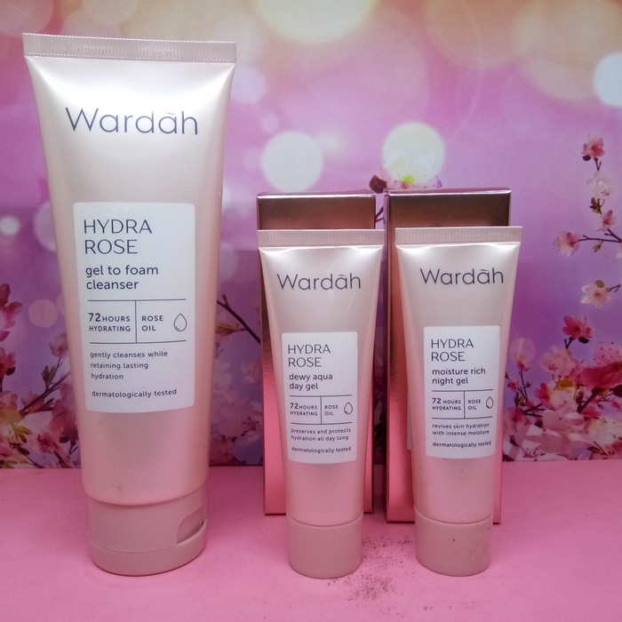 Wardah Paket Hydra rose cream 17 ml + facial wash