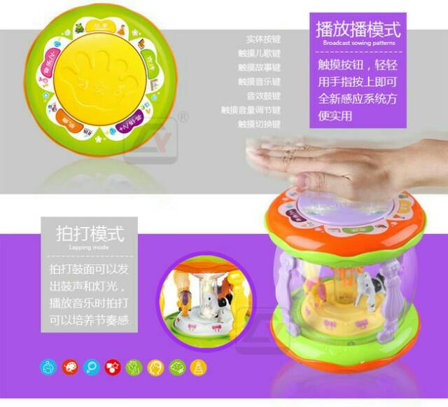 Mainan Wonderlan Merry GO round Music Drum Kecil Mainan Bayi