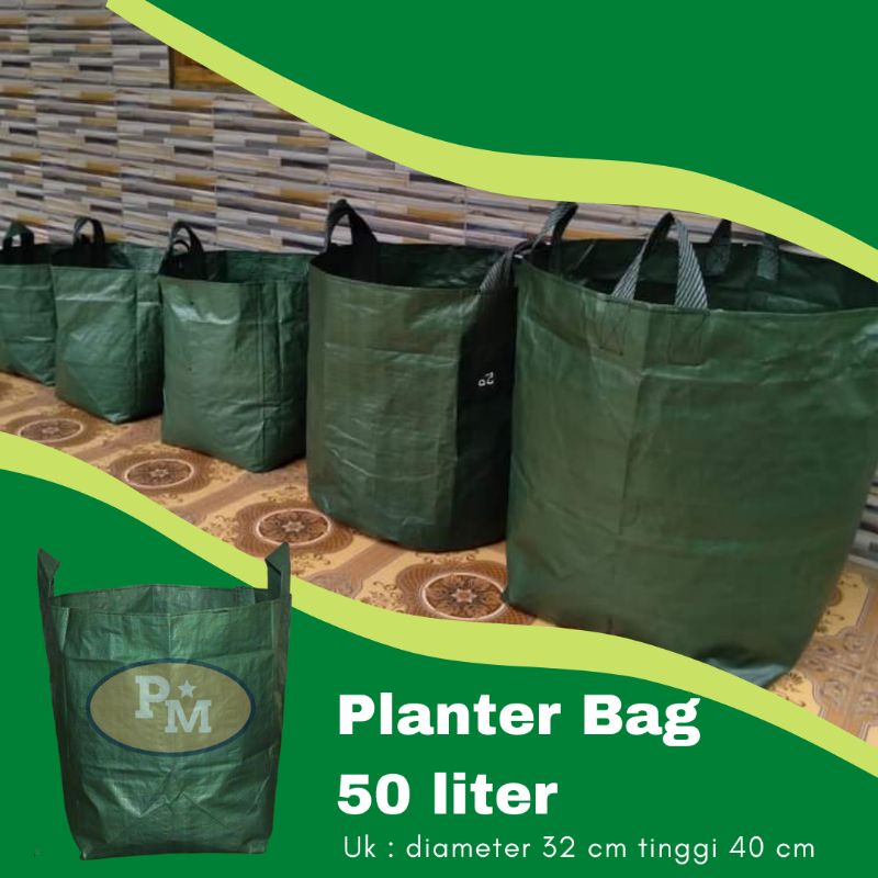 PLANTER BAG HIJAU 50 LITER POT TANAMAN