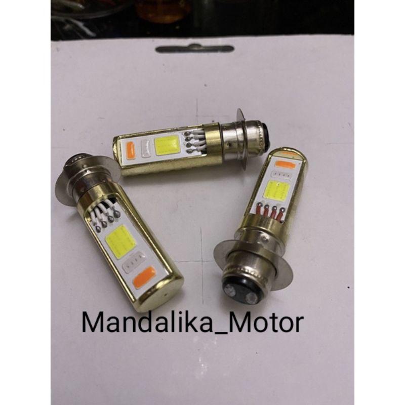 Lampu LED utama depan motor bebek matic lampu utama 3 warna H6 AC DC H6 3 warna Kedip