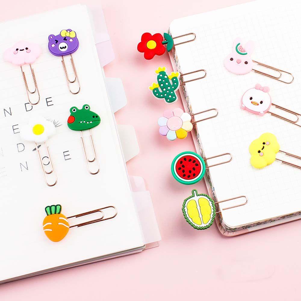 Klip Kertas Nanas Silicone Stationery Bunga Organizer Kartun Clip Holder