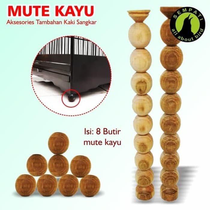 MUTE KAYU AKSESORIES KAKI SANGKAR BURUNG