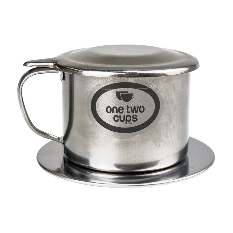 One two Cup saring kopi vietnamese coffee drip pot stainless steel 100ml 8 quai 9.5ml x 6.5ml LC1