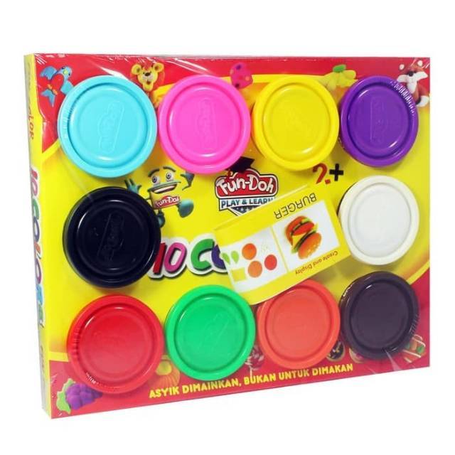 Fun Doh refill 10 mix lilin mainan  anak  fundoh playdoh 