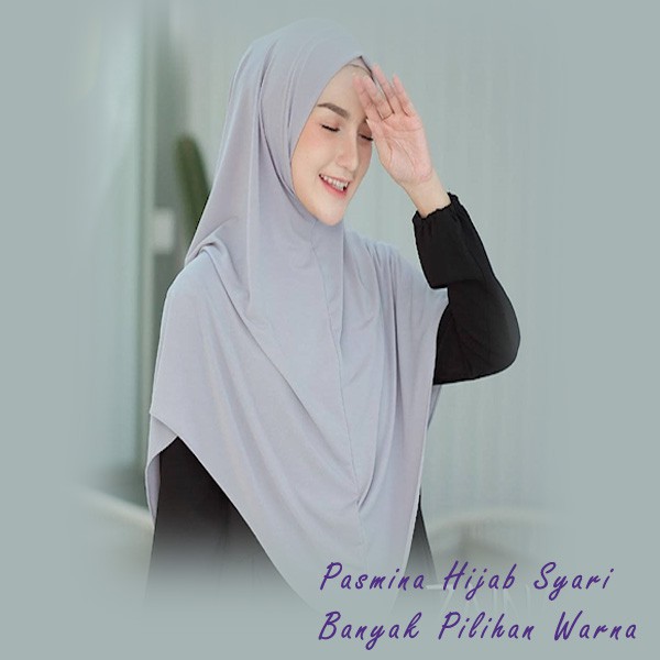 Jilbab Hijab Kerudung Instan Instant Bergo Segi Empat Segiempat Square Panjang Syari Polos Motif Jum