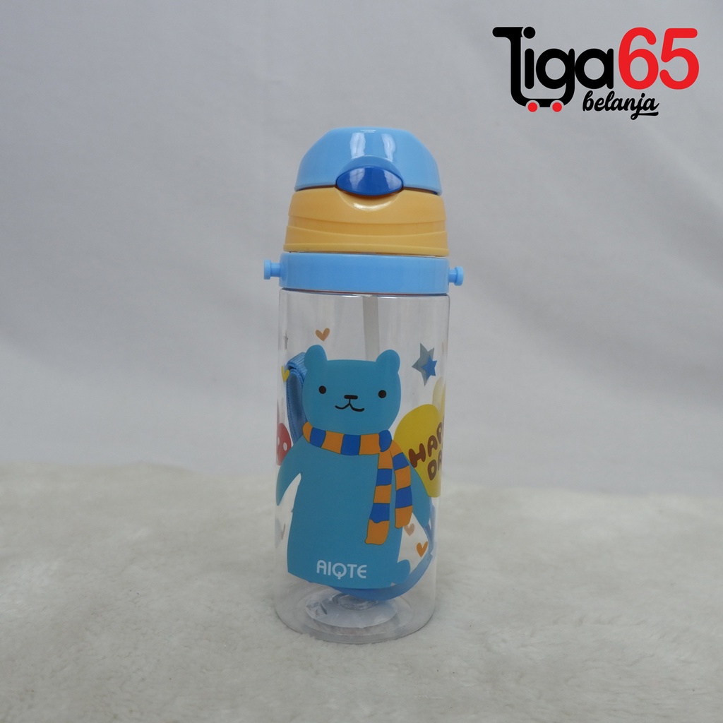 365 WATER BOTTLE #41093 Botol Minum Anak Karakter Fancy BPA Free Dengan Sedotan