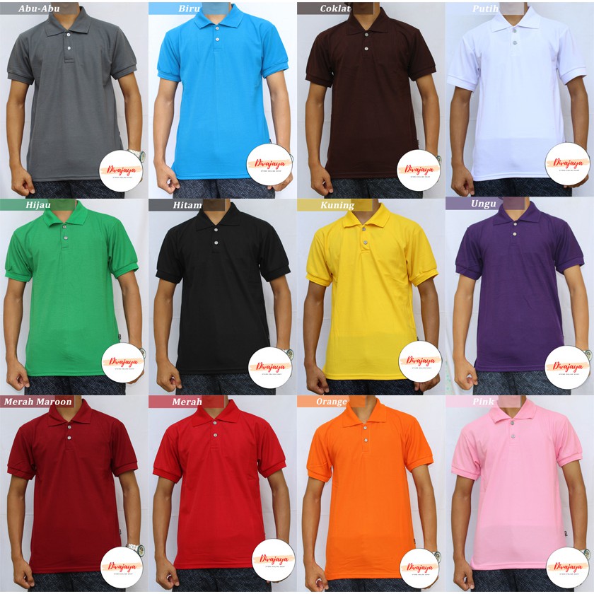 Kaos LJ92 Shirt S M L XL Kaos Polos Berkerah/ Fashion Kaos Pria/ Bahan Lembun Kasual / Divajaya Shop