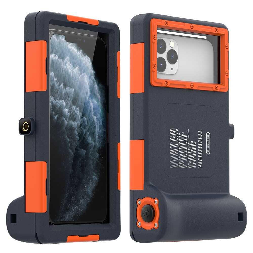 SHELLBOX Casing Waterproof Diving Cover Armor Underwater Case for Samsung S10/Note 10 &amp; iPhone 11 /12 /13 - XI69 - Black