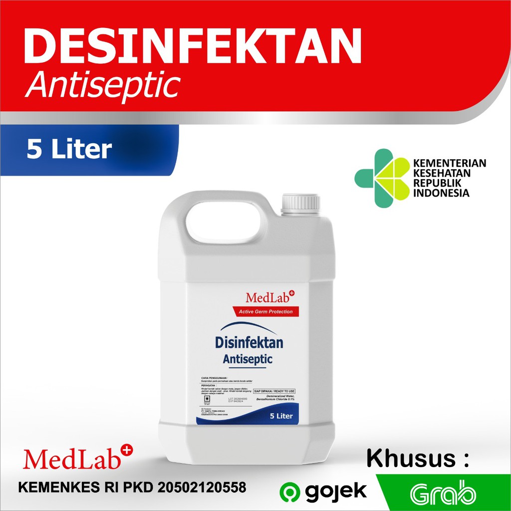 DESINFEKTAN MedLab 5 Liter antiseptik (Khusus GOJEK / GRAB)