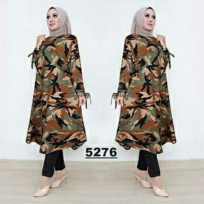 Baju pakaian wanita Tunik Jumbo Rolland Army Wanita Tunik Jumbo Rolland Army terbaru modern trendy