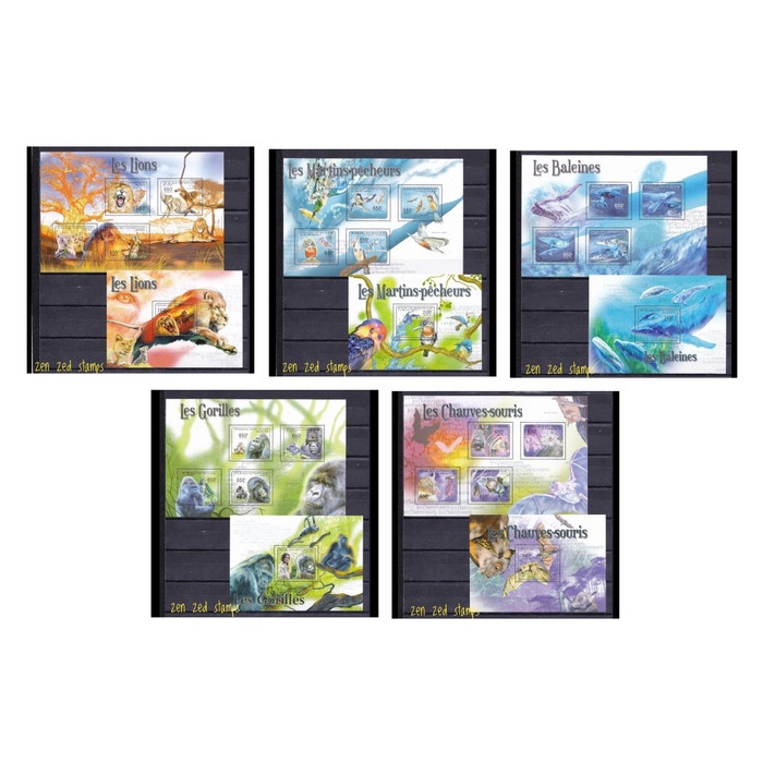 

0340 Perangko Miniset + Souvenir Set Rep. Afrika Tengah Tema Fauna Mnh