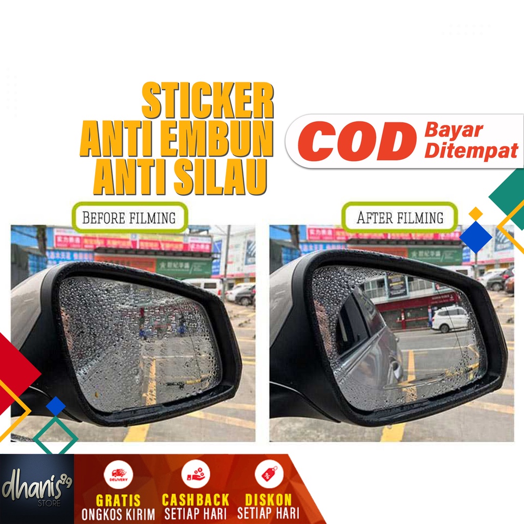 Sticker Oval Kaca Spion Rainproof Stiker Sepion Waterproof Mirror Mobil Anti Embun Mirrors Miror Car Stikers Bening Motor Pelindung Air Hujan Murah