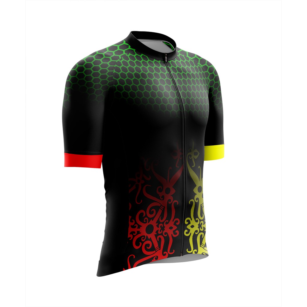Kaos Jersey Sepeda Roadbike Batik Dayak Kalimantan Custom RZ0121