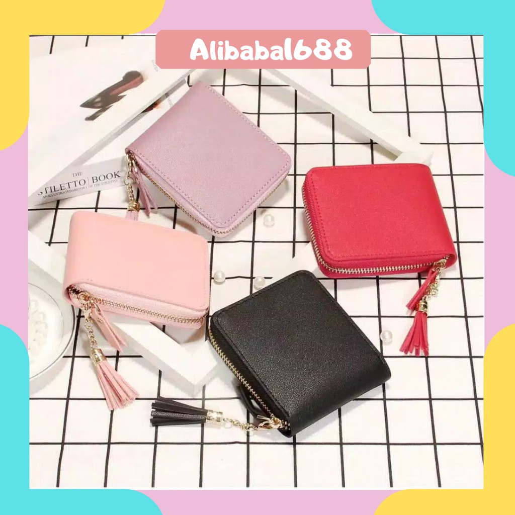 *ALIBABA1688*COD Dompet Kecil Forever Young 6033 Daun Wanita Bahan PU Kulit Pendek / Fashion Impor