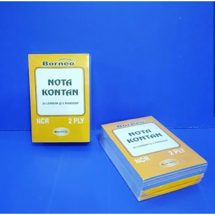 

Free Ongkir 10 buku / NOTA KONTAN Kecil NCR 2 PLY x 25 lbr BORNEO Promo