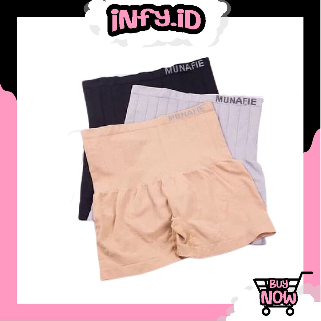 INFY - High Waist Munafie Boxer Celana Korset Pinggang Tinggi Pengecl Perut Dalaman Wanita B013