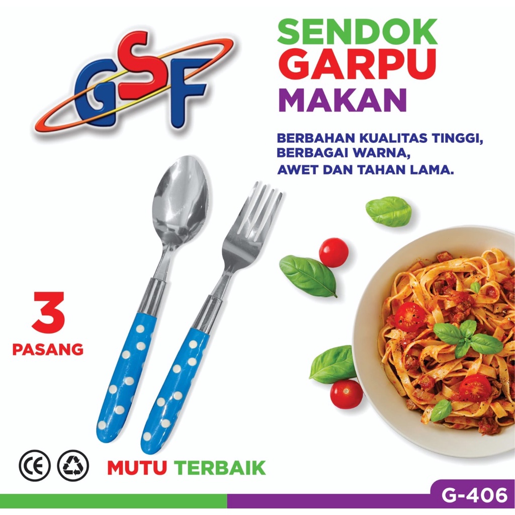 Sendok Garpu Alat Makan Set Polkadot / Sendok garpu makan motif warna polkadot