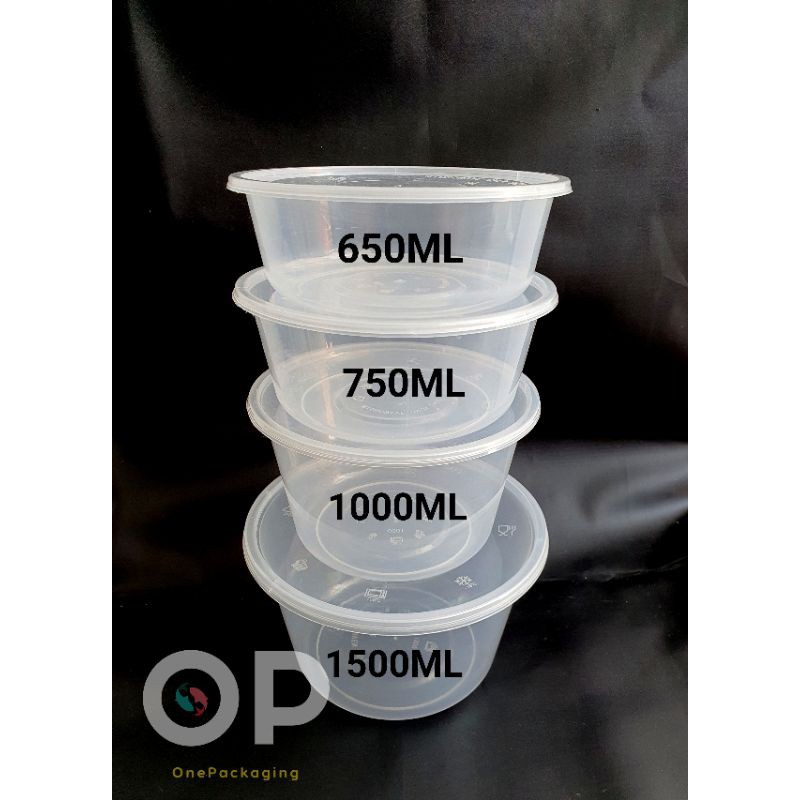 Thinwall Bowl Thinwall Cup 1500ml 1000ml 750ml 650ml / mangkok makan plastik