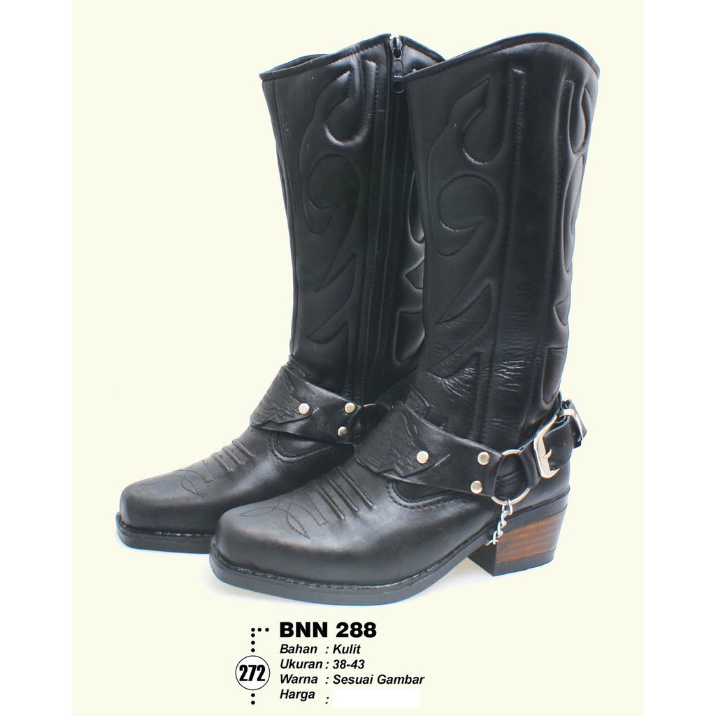 SEPATU BOOTS KOBOI RIDER PRIA KULIT ORIGINAL BSM SOGA CIBADUYUT BANDUNG BNN 288-DES 20