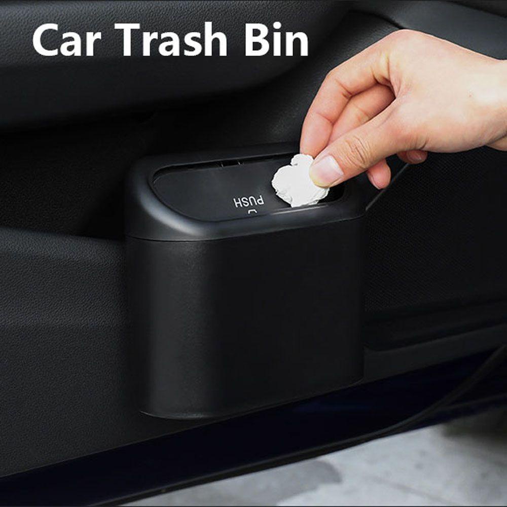 Lanfy Tempat Sampah Mobil Portable ABS Tahan Air Gantung Aksesoris Interior Storage Bin Car Kotak Penyimpanan