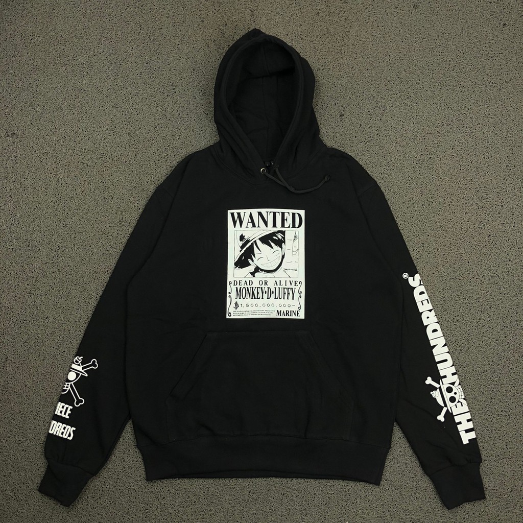 Jaket Sweater Hoodie The Hundreds x One Piece Hitam