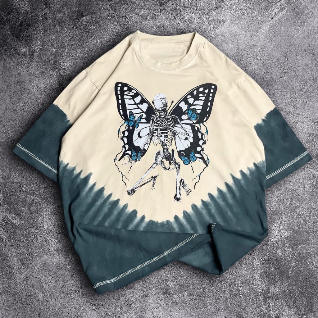 [Oversize] BAJU KAOS OVERSIZE TIE DYE / OVERSIZE T-SHIRT TIE DYE "blue butterfly"