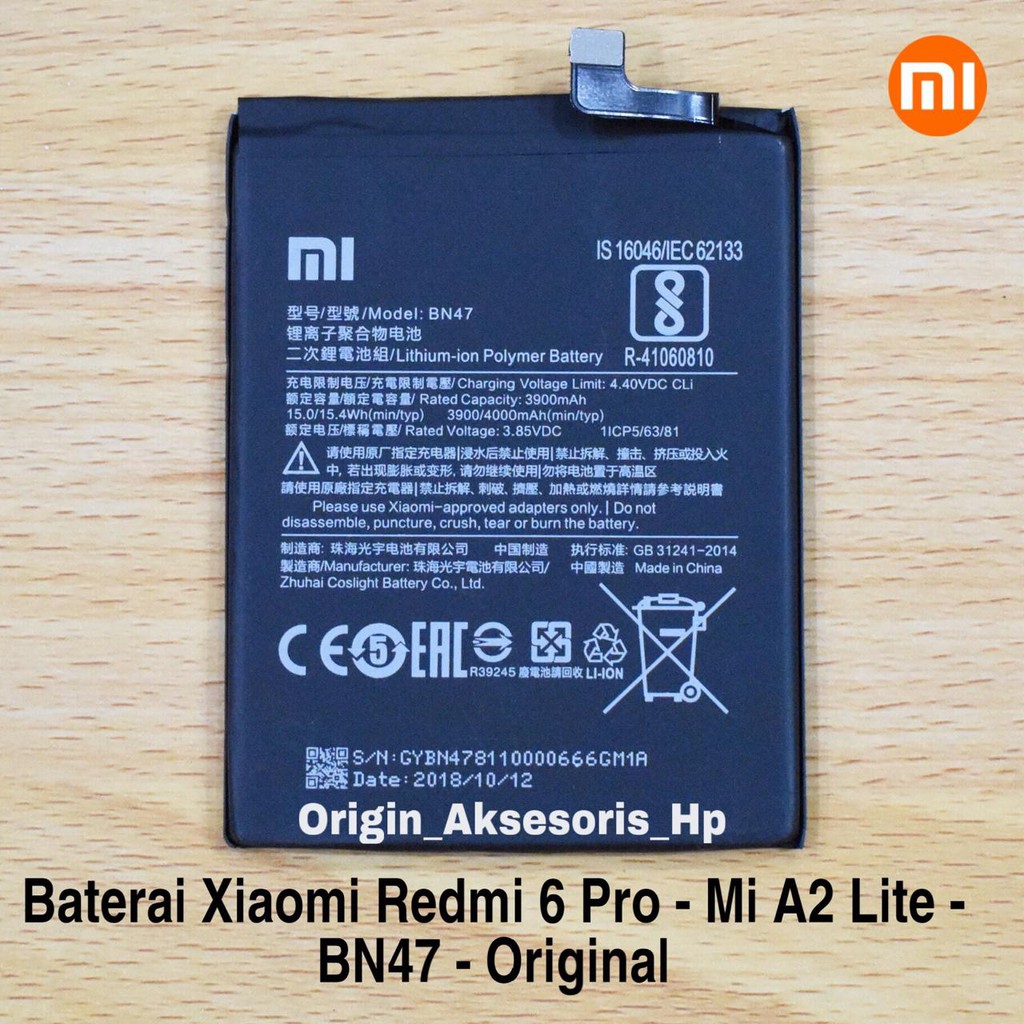 Baterai Xiaomi Redmi 6 Pro BN47 Mi 2A Lite Original Batre