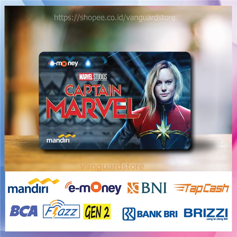 KARTU E MONEY E TOLL CAROL DANVERS CAPTAIN MARVEL FILM 26 EMONEY MANDIRI FLAZZ BCA TAPCASH BRIZZI