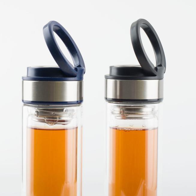 double wall glass tea tumbler