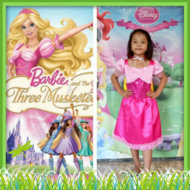 Barbie Three Musketeers Pink Baju Kostum Barbie Size Anak Dan Dewasa