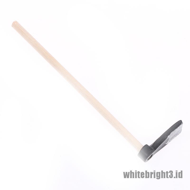 (white3) Miniatur Hoe / Cangkul Tanaman Skala 1: 12 Untuk Dekorasi Rumah Boneka