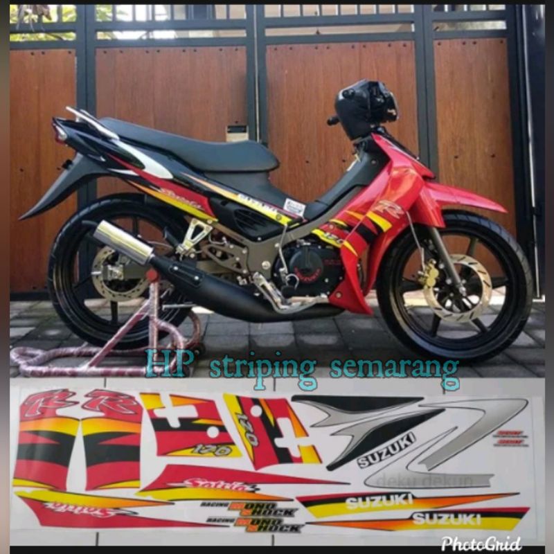 Striping Suzuki Satria Hiu Merah Hitam