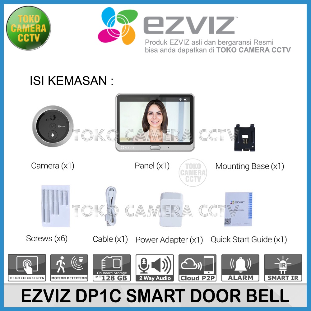 EZVIZ DP1C DOORBELL DOOR VIEWER PEEPHOLE KAMERA BELL PINTU