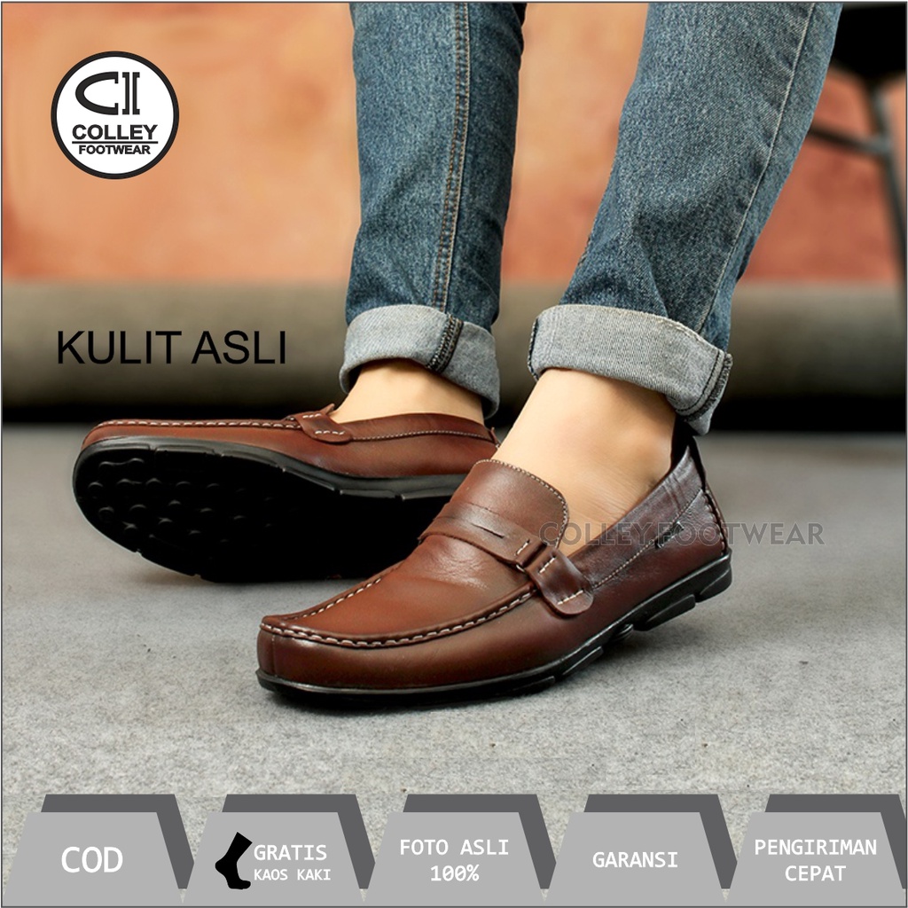 COD - SEPATU KULIT ASLI PANTOFEL PRIA 100% LEATHER - PANSUS - CLY-DSI-041