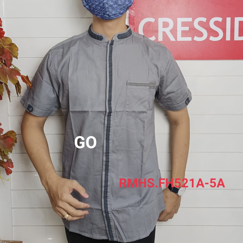 gof CRESSIDA KOKO/TAQWA Pakaian Pria Atasan Baju Muslim Kemeja Hem Slimfit Original Lengan Pendek