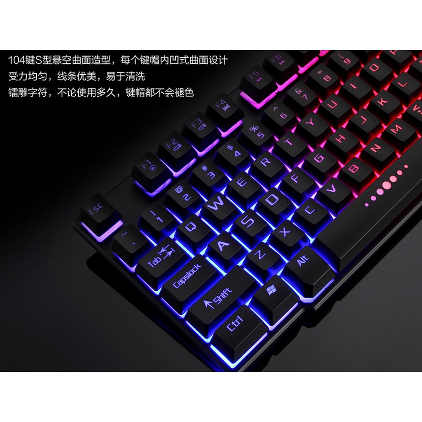 Keyboard USB Kabel Dengan Lampu RGB