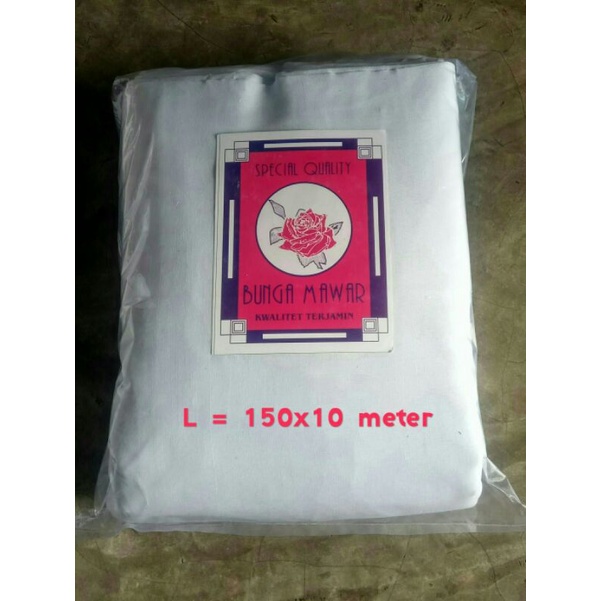 Kain kafan Mori Cap bunga mawar Lebar 150x10 Meter
