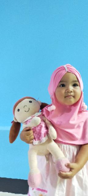 Jilbab Anak Bayi ADISYA pom pom usia 0-2 th / Hijab Baby