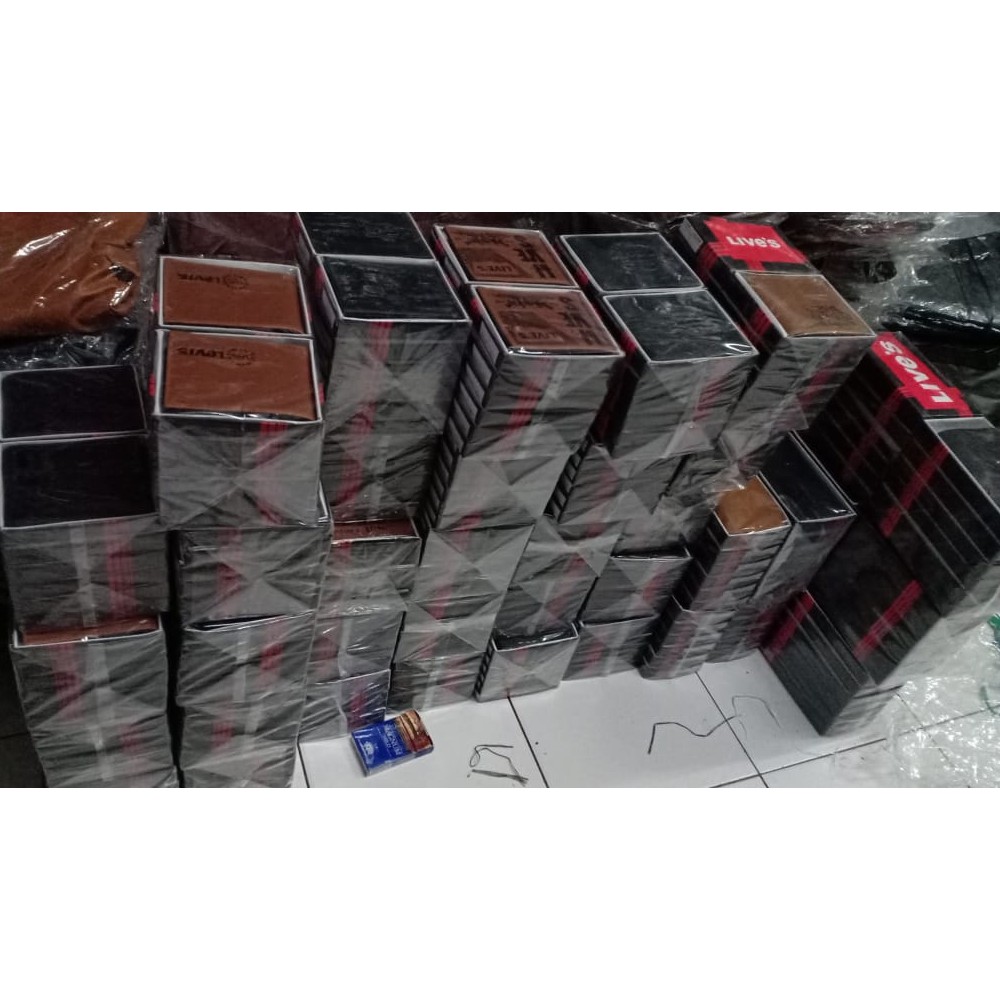 Dompet pria kulit serat kayu hitam/coklat/tan-8