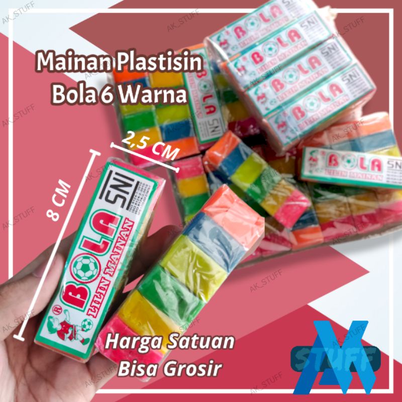Plastisin Mainan Lilin Malam Anak 6 Warna Bola Satuan Bisa Grosir Eceran Murah Mainan Titip Warung