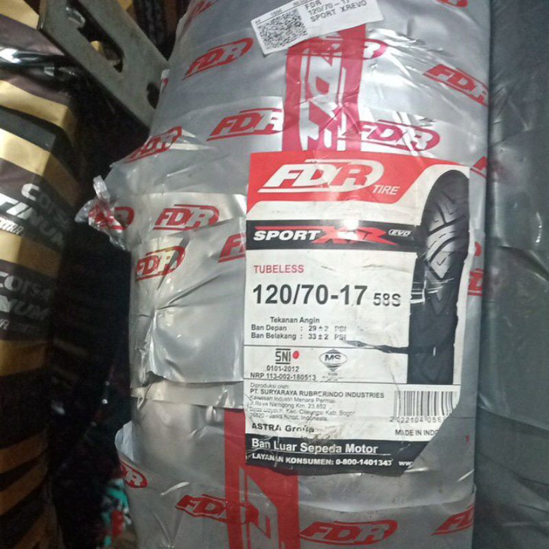Ban Motor 17 FDR 120/70-17 Sport XR Evo Tubeless
