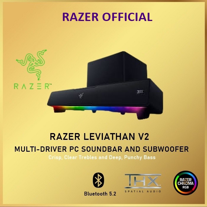 Razer Leviathan V2 - PC Gaming Soundbar with Subwoofer RGB