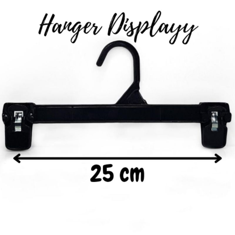 Gantungan Jepit Celana 6512 Hitam 25 cm Hanger Plastik Display Celana Dewasa ( 12 pcs)