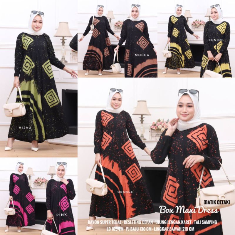 Gamis Rayon Premium Terbaru LD 120/PB 140 Jumbo Resleting Busui Dress Wanita Kekinian Batik Pekalong